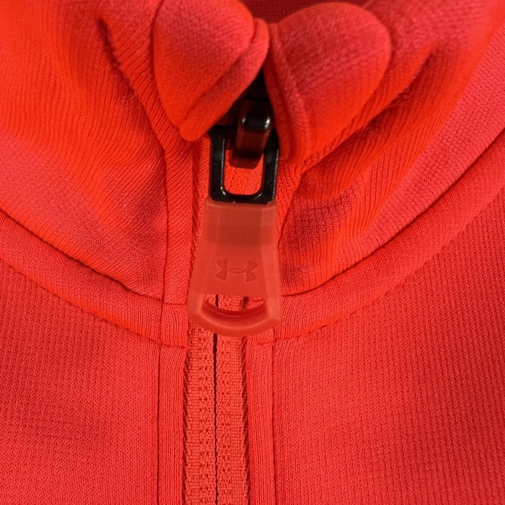Under Armour Pullover Mens Medium Pink Quarter Zip Fleece Mock‎ Neck Loose Fit